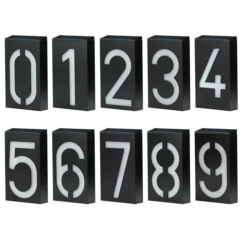 

Solar Power LED Number Sign Light House Hotel Door Address Digits Plate Plaque solar lamp for garden decoration