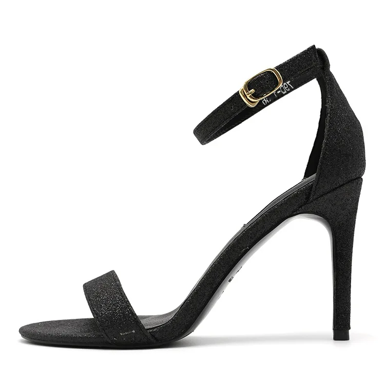 Ремешок на щиколотке на каблуке женские босоножки Летние женские туфли с открытым носком шпильки на высоком каблуке; сандалии под платье, для вечеринки g986 - Цвет: Черный