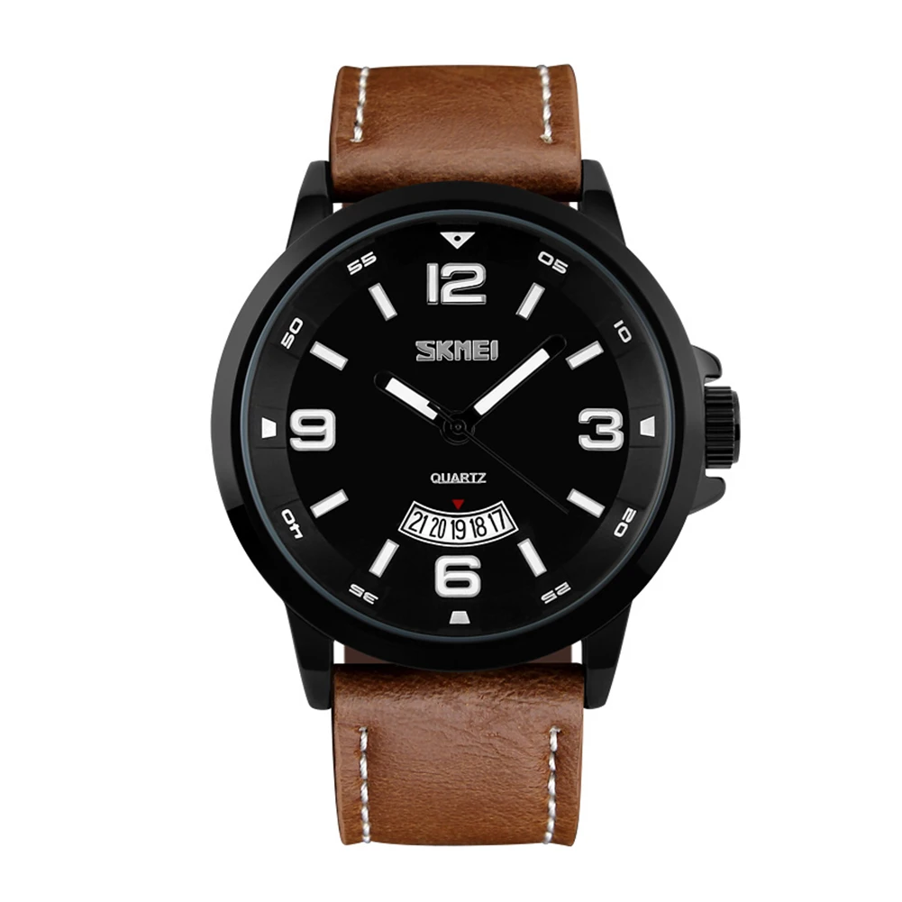 Brown Мужские наручные часы деловые часы Weekday display 30 м водонепроницаемые часы спортивные наручные часы модные часы - Цвет: Brown
