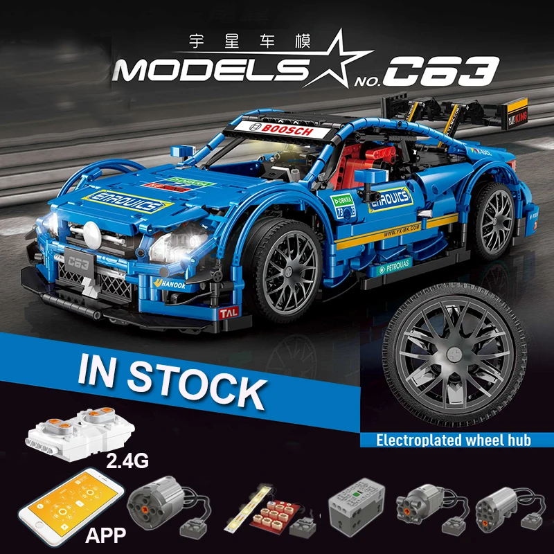 C63 Технология серии 13073 совместимый MOC-6687 6688 приложение дистанционное управление RC супер комплект гоночных автомобилей строительные блоки игрушки подарки