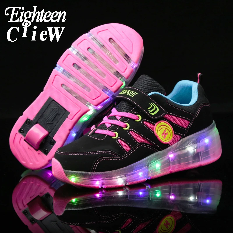 Maat 28 40 Rollen Sneakers Op Wiel Kids Led Schoenen Voor Meisje Sneakers  Kinderen Light Up Schoenen Meisjes Sport shoeskids Baby  Sneaker|Sportschoenen| - AliExpress
