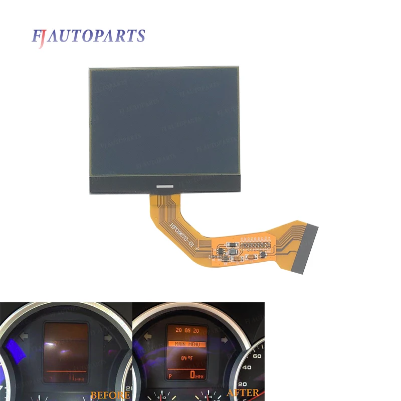 VW Touareg V6 Porsche Cayenne Cayenne S 픽셀 수리 노란색/빨간색 배경용 대시보드 단색 LCD 화면