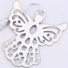 Горячая нержавеющая сталь серебряный ангел-хранитель Закладка с кисточкой страница маркер коробка с лентой металлическая Закладка канцелярский школьный офисный поставка Escolar Papelaria