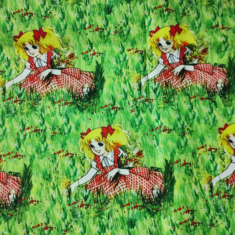Красивый зеленый фон поляна цветы девушка цифровая печать 100%  хлопчатобумажной ткани лоскутное шитье Материал «сделай сам»; Детское  платье; Одежда для малышей | AliExpress