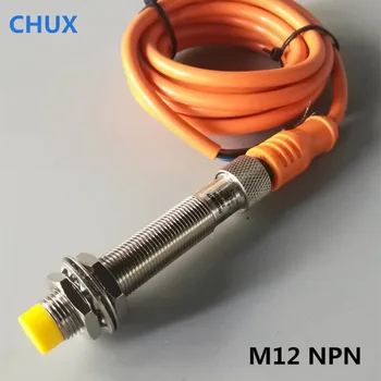 

M12 inductive proximity sensor switch NPN NO/NC/NO+NC 4mm non-flush type with 180 straight connector detect distance