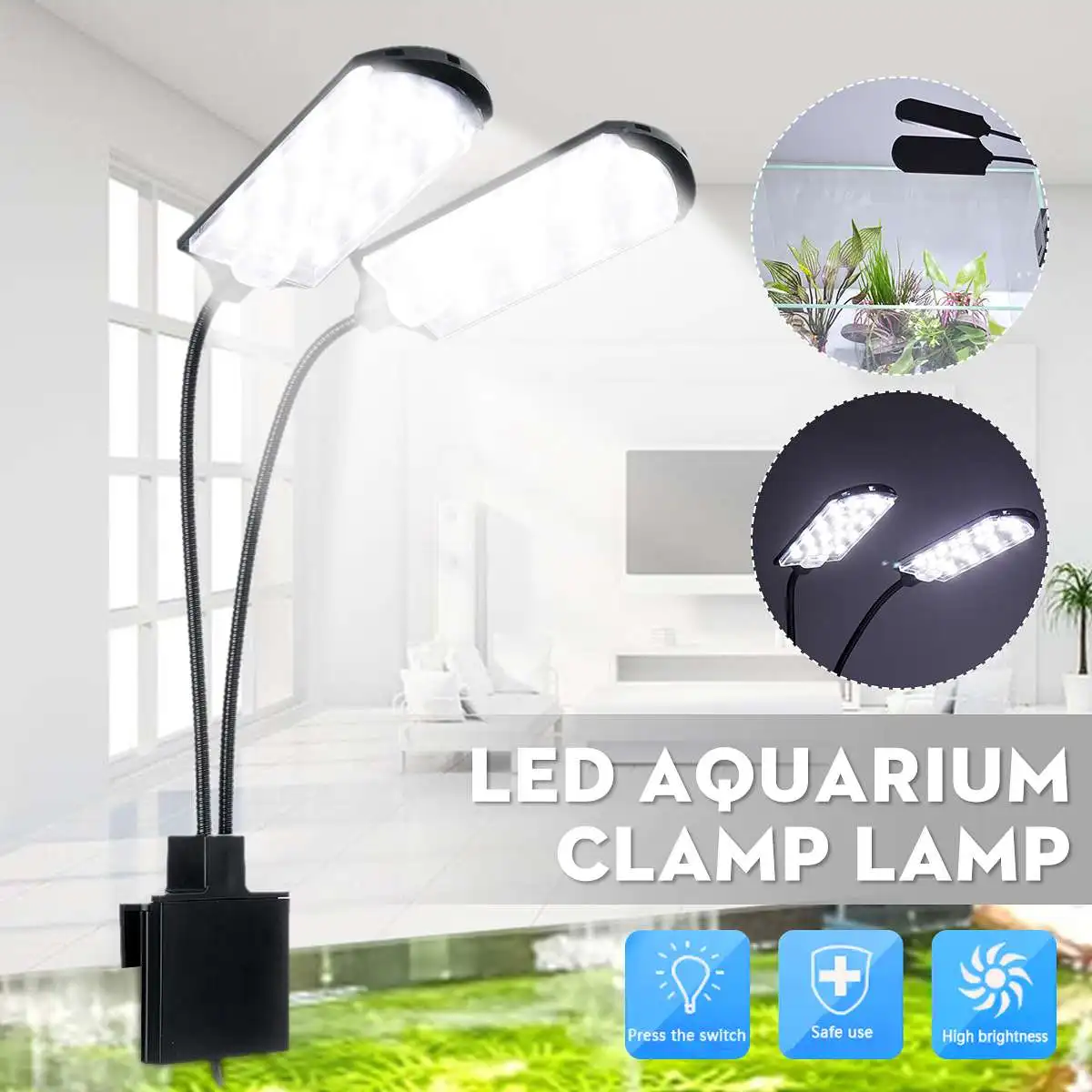 15W 220V Clip-on лампы успешно выращивайте растения светильник тонкий светодиодный аквариумный светильник освещение для водных растений Водонепроницаемый для аквариума