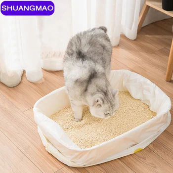 

SHUANGMAO 7/PCS Pet Cat Litter Bag Box Cat Mat Duty Drawstring Cat Litter Pan Bags Kitten Cleaning Supplies for Storage Cat Sand