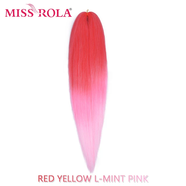 Miss Rola Synthetic 26 Inches 75g Kanekalon Hair Wholesale Bulk Braid Hair Extension Pre Stretched Pink Blonde Twist Jumbo Braid #2