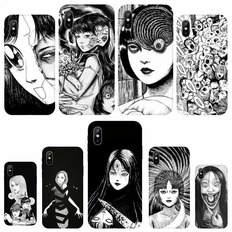 

Junji Ito Tees Horror Phone Case For iphone 12 5 5s 5c se 6 6s 7 8 plus x xs xr 11 pro max