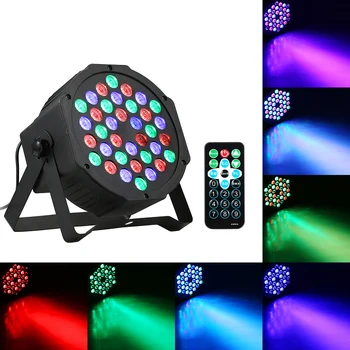 

AC90-240V 24W 36 LEDs RGB Mini Stage Par Light Lighting Fixture with IR Remote Control Controller Supported Sound Activated