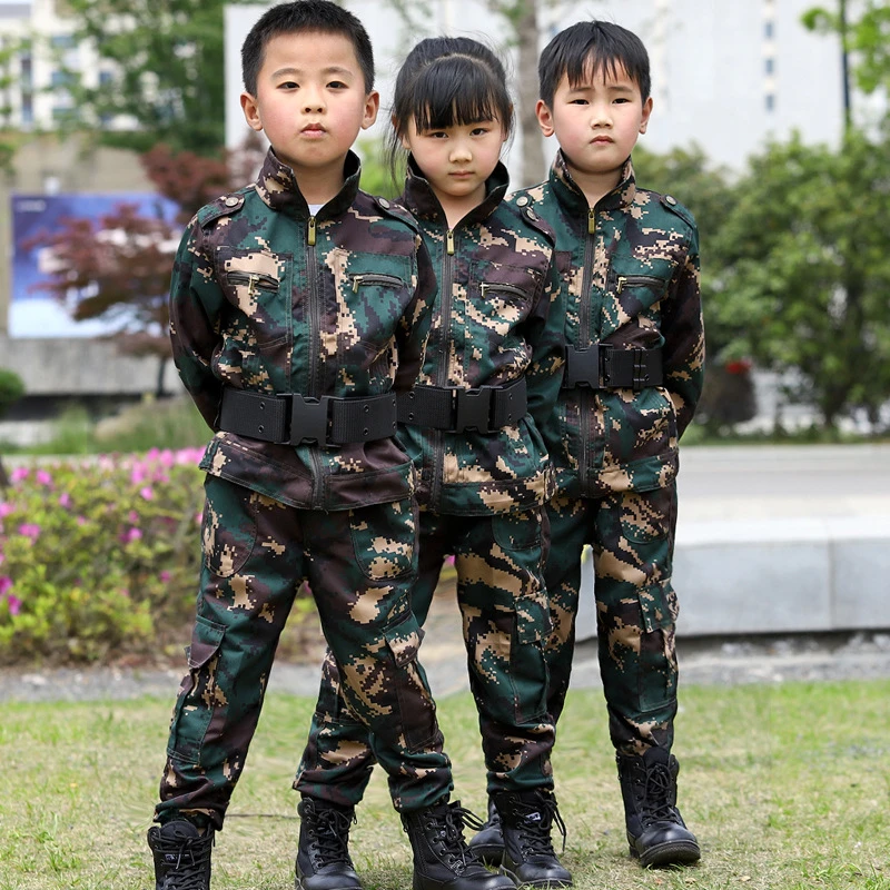 Traje de camuflaje para y niñas, uniformes militares para estudiantes de primaria, ropa de entrenamiento de al aire - AliExpress