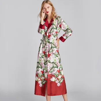 

Print Rayon Long Kimono Robes For Women Satin Long Bathrobe Silk Robes For Bridesmaids Longue Femme Women Dressing Gown