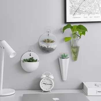 

4pcs/set Hydroponic Wall Hanging Flower Pot Wall Plastic Hanging Flower Vase Green Radish Flower Pot