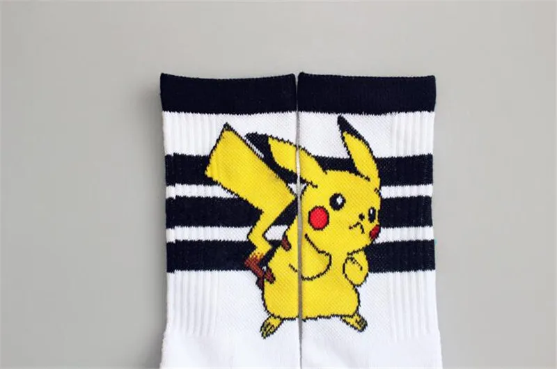 Japan Anime Pokemon Sports Socks Pikachu Poke Ball Lovers Knee High Men Women Cartoon Cute Cotton