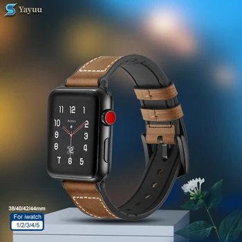 

YAYUU Flexible Leather Wrist Strap for iwatch 5 4 3 2 1 Strap for Apple Watch Band 38mm 42mm 40mm 44mm Wrist Watch Bracelet