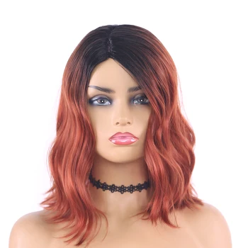 

X-tress Ombre Colored Synthetic Cosplay Wigs For Women Natural Wave Shoulder Length Bob 1B/350 Color Heat Resistant Hair Piece