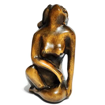 

Y6241 - 2'' Nice Quanlity Hand Carved Boxwood Netsuke : Geisha Girl Woman