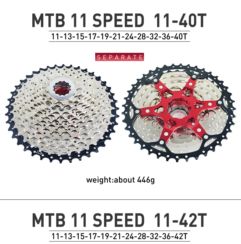 VG SPORTS MTB Cassette 8 9 10 11 12 Speed 40T 42T 46T 50T 52T Mountain Bike Cassette Separate Cassete Freewheel Bracket Sprocket