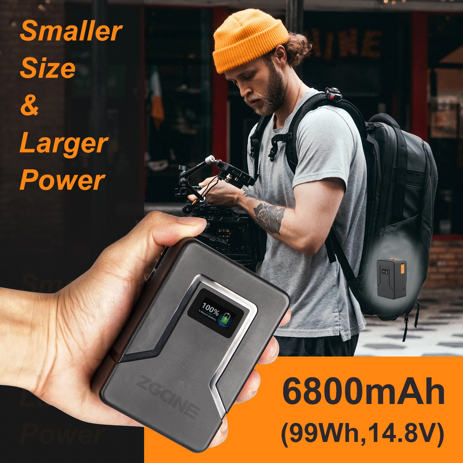 Description Picture 3 of itemZGCINE ZG-V99 V Mount Battery V-Lock lithium battery for Type-C USB Micro pocket batteries for cameras smartphones laptops
