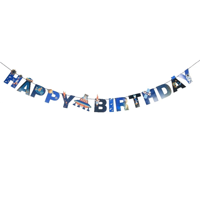 

Outer Space Adventure Theme Party Decoration Banner Bunting Garland Astronaut Spaceship Rocket Baby Shower Boy Birthday Decor