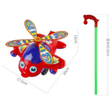 Тележка ребенка малыша руки толкать самолет детей толкая музыкальная игрушка Лобстер самолет с колокольчиком будет язык