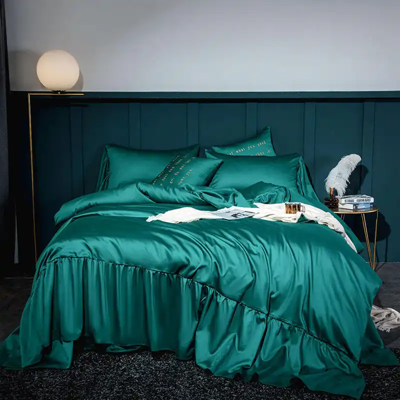 Queen King Size 4pcs Soft 100 Cotton Green Duvet Cover Mermaid