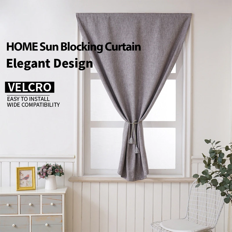 Cortina opaca de Velcro sin perforaciones sala de estar, cortina para ventana de dormitorio, fácil de instalar, persianas para de cocina, nuevas Cortinas|Cortinas| - AliExpress
