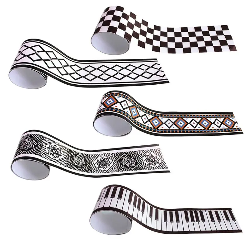 1Roll Geometric Pattern Waist Lines Self-Adhesive Waterproof Wall Border Sticker HX6D | Дом и сад