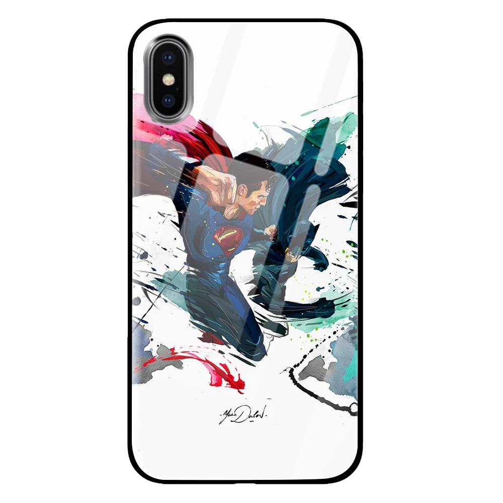 4 Супермен Бэтмен для iPhone 5 5S SE 6 6s 7 8 Plus X XS Max XR закаленное стекло чехлы для телефонов - Цвет: 4