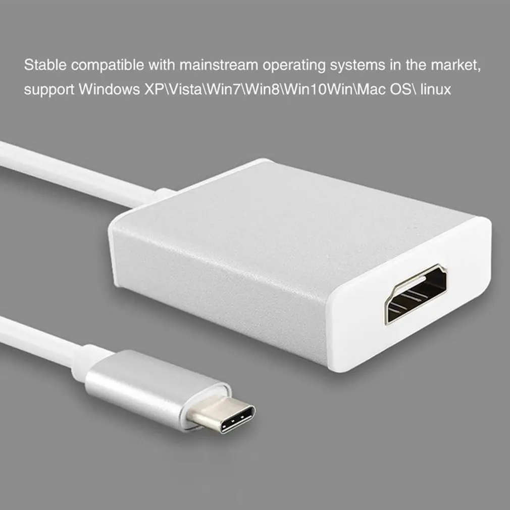 Портативный размер металлический usb type C USB-C до 4 к HDMI/VGA Кабель-адаптер конвертер подходит для ноутбука Macbook
