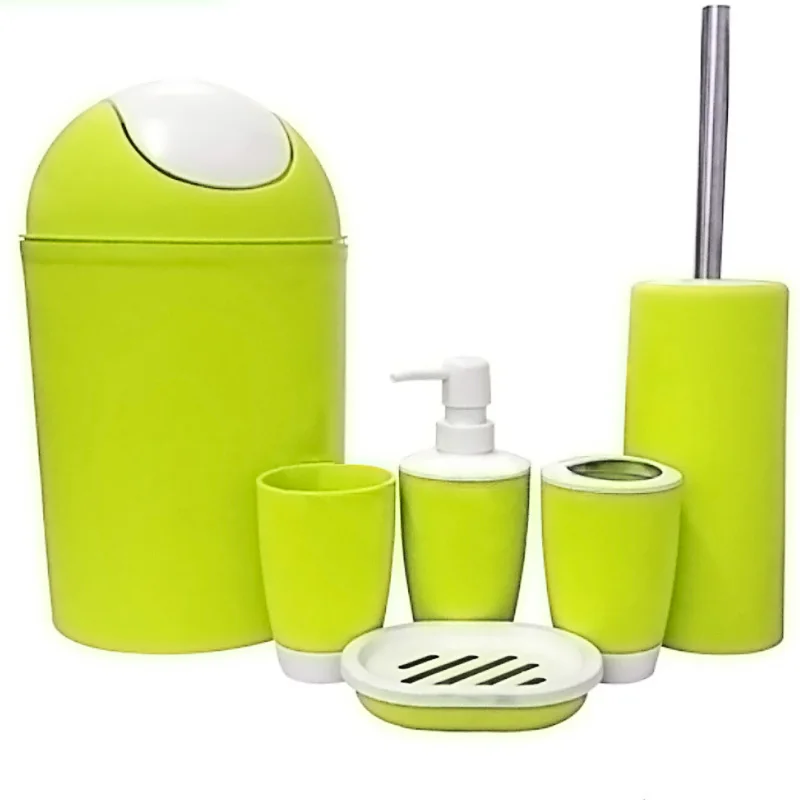 6pcs/set Bathroom Storage Bottle Accessories Sets Toothpaste Tooth Brush Hoder Hand Soap Shampoo Press Toilet Cleaner | Дом и сад