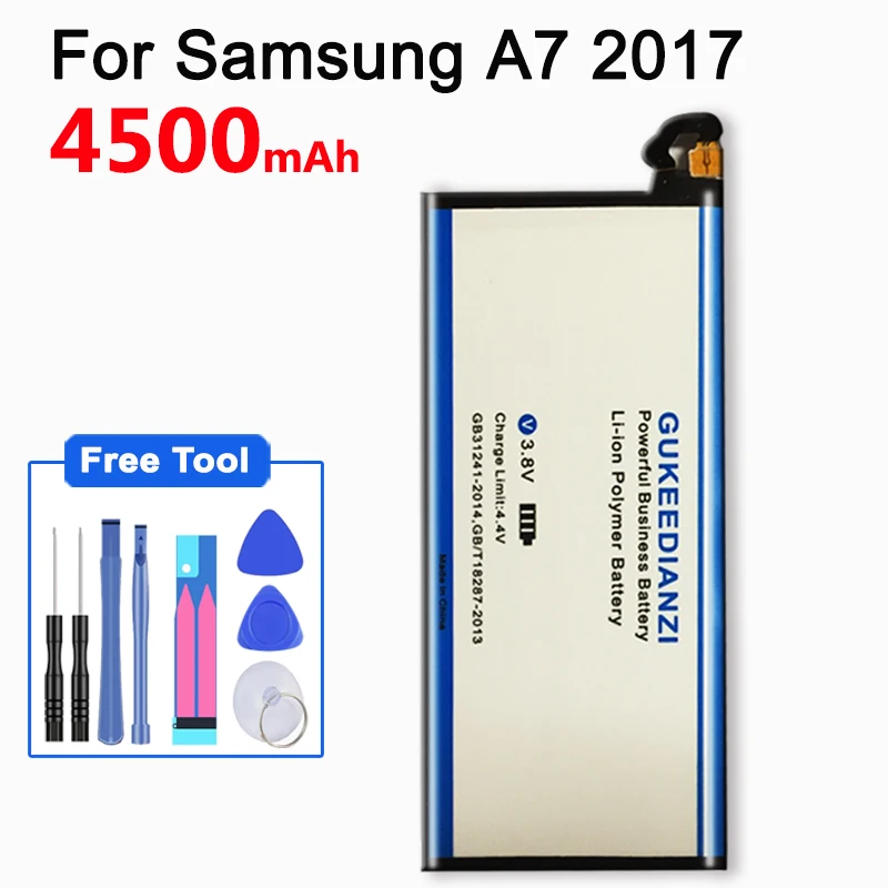 GUKEEDIANZI сменный аккумулятор EB-BA720ABE для samsung Galaxy A7 SM-A720 A720 литий-полимерный аккумулятор 4500 мАч+ Бесплатные инструменты