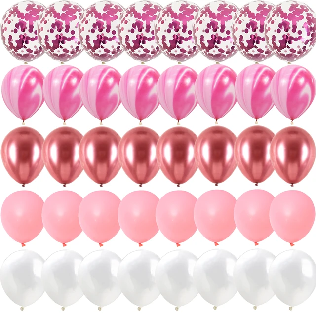 Ensemble de ballons en marbre d'agate bleue, 40 pièces, confettis argentés, décorations pour mariage, saint-valentin, réception-cadeau pour bébé, fête d'anniversaire 2