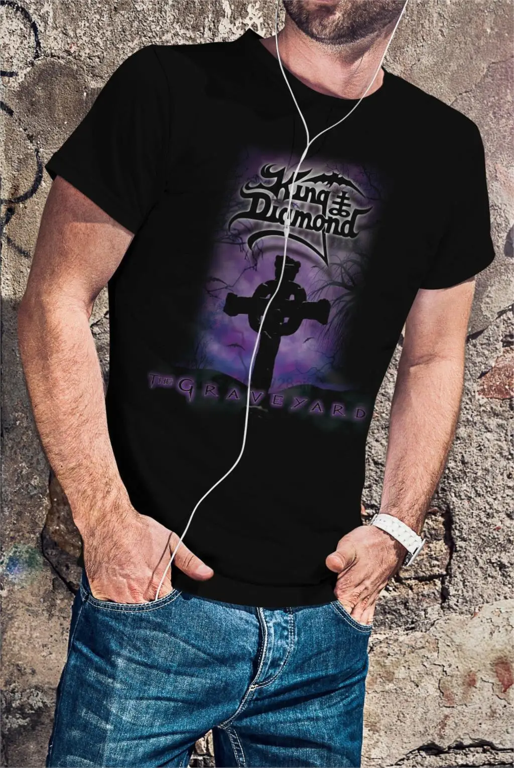 Mercyful СУДЬБА King Diamond Мужские Черные футболка Heavy с логотипом метал-группы рубашка