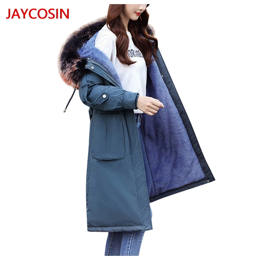 JAYCOSIN женские парки 4 цвета Женская Длинная Верхняя одежда подкладка из овечьей кожи большой воротник хлопковый костюм пальто новое поступление L4008029