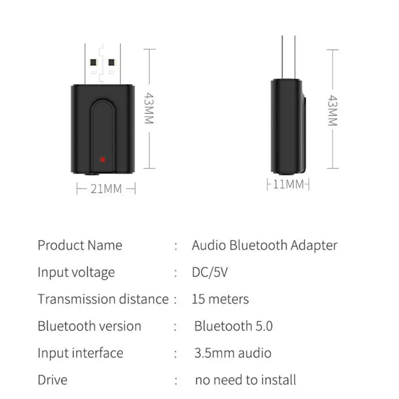 Беспроводной Bluetooth 3,5 мм аудио передатчик приемник 2 в 1 стерео адаптер HIFI Качество звука со встроенным шумоподавлением
