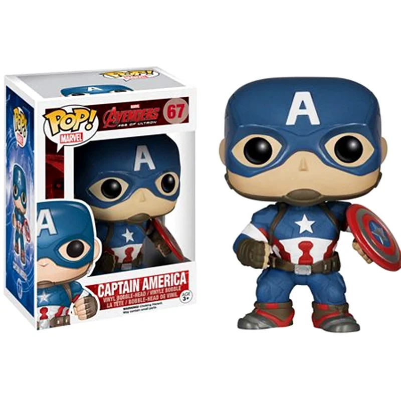 FUNKO POP Мстители Капитан Америка Фигурки коллекционные модели игрушки на Рождество подарки на день рождения - Цвет: with box 67