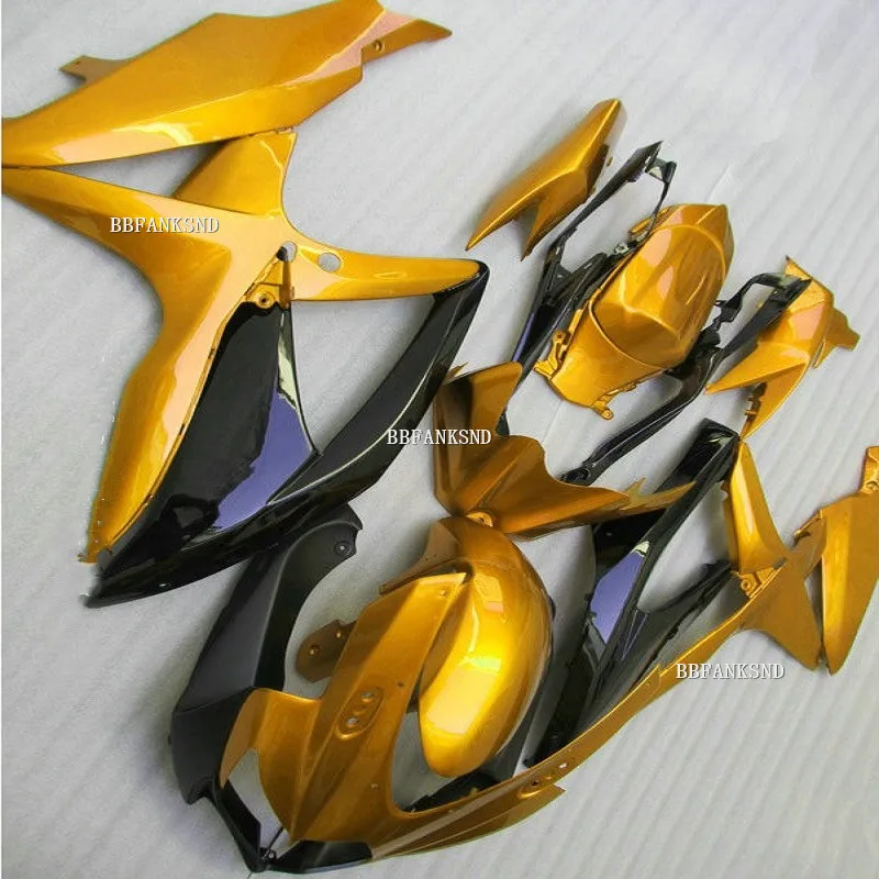 ABS Обтекатели комплект подходит для SUZUKI GSXR600 GSXR750 08 09 10 R600 R750 K8 GSXR 600 750 2008 2009 2010 Черный