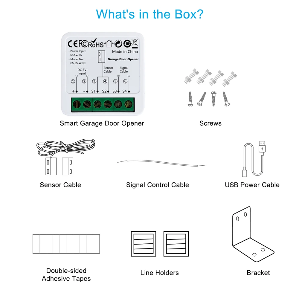 linear access control keypads WiFi Smart Garage Door Opener Controller Tuya App Switch Automation Module Works with Alexa Google Home Siri smart door handle