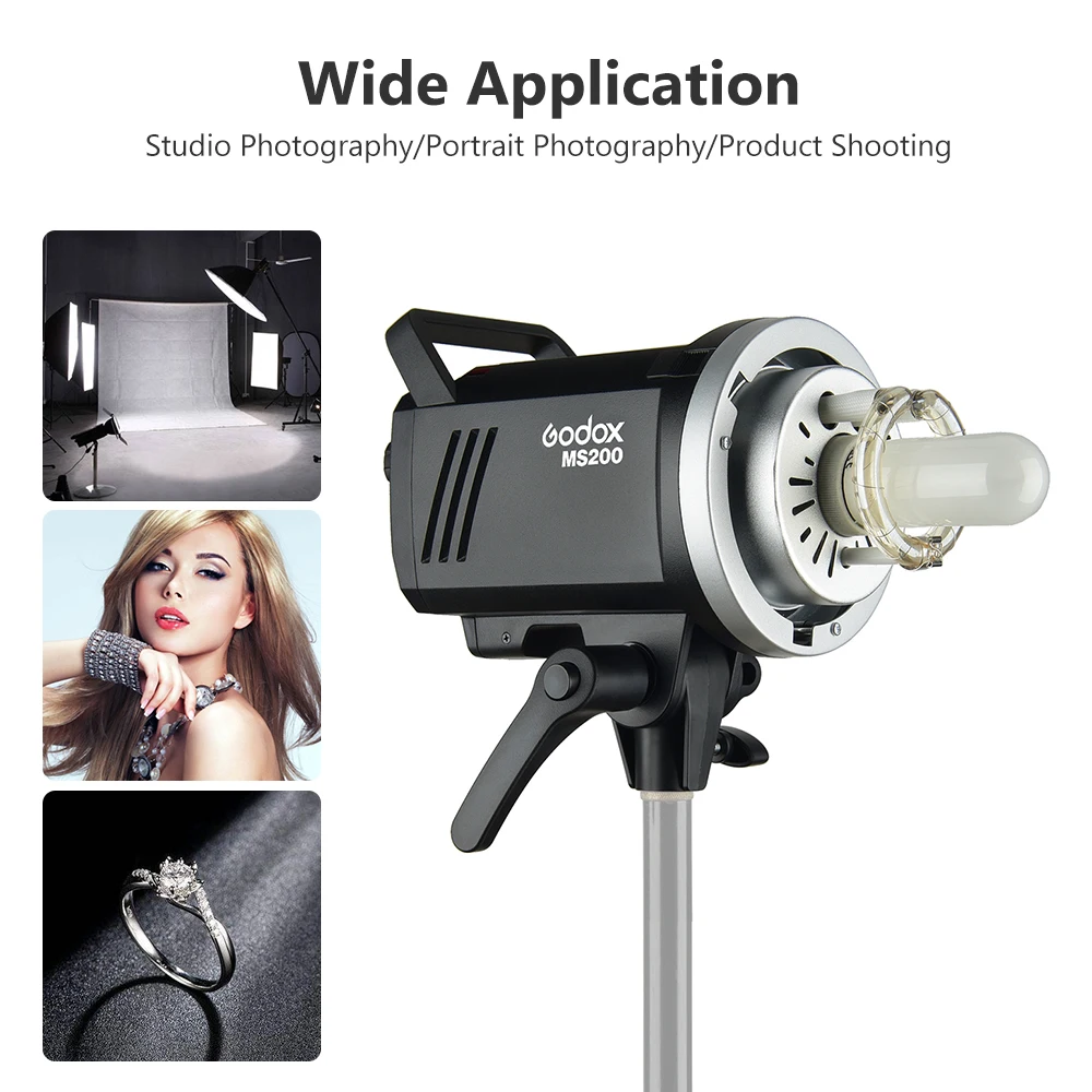 Godox MS200 студийная вспышка стробоскоп свет GN53 5600K с 150 Вт лампа Bowens крепление+ X2T-N i-ttl вспышка триггер для Nikon DSLR камеры