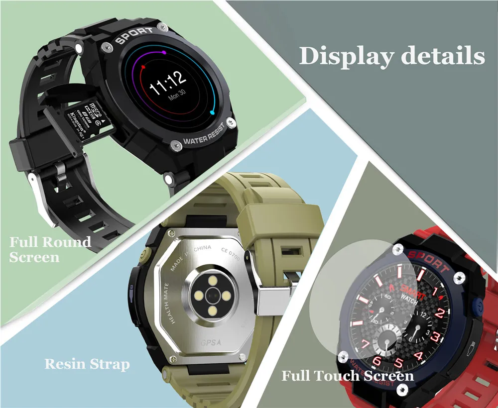 Greentiger DT97 gps Смарт-часы для мужчин монитор сердечного ритма кровяное давление запись звука Компас Барометр оповещение Smartwatch VS DT98