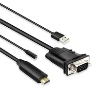 HDMI к VGA кабель адаптер 1,8 м с USB и аудио входом HDMI2VGA Кабель 1,8 м аудио и видеокабель, адаптер