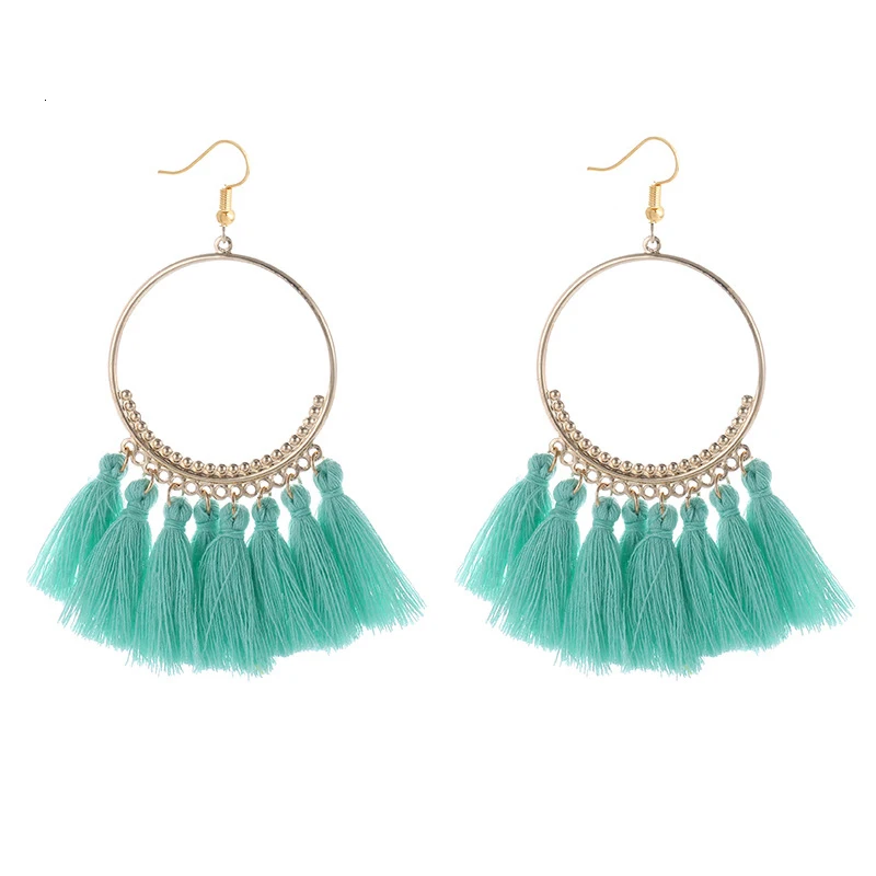 cjh004 Christmas Hoops Tassle Tassel Earrings Drop Fringe Earrings