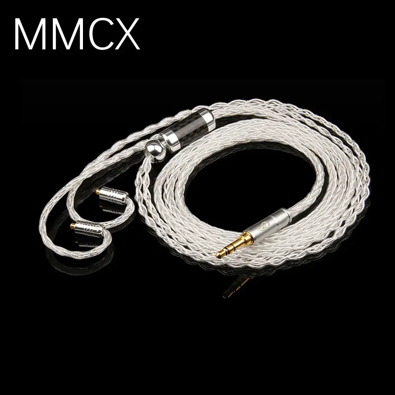 MMCX Artudatech 3,5 мм 8 Core Модернизированный Медь покрытая серебром кабель MMCX/0,78 мм 2 Pin наушников аудио кабель - Цвет: MMCX