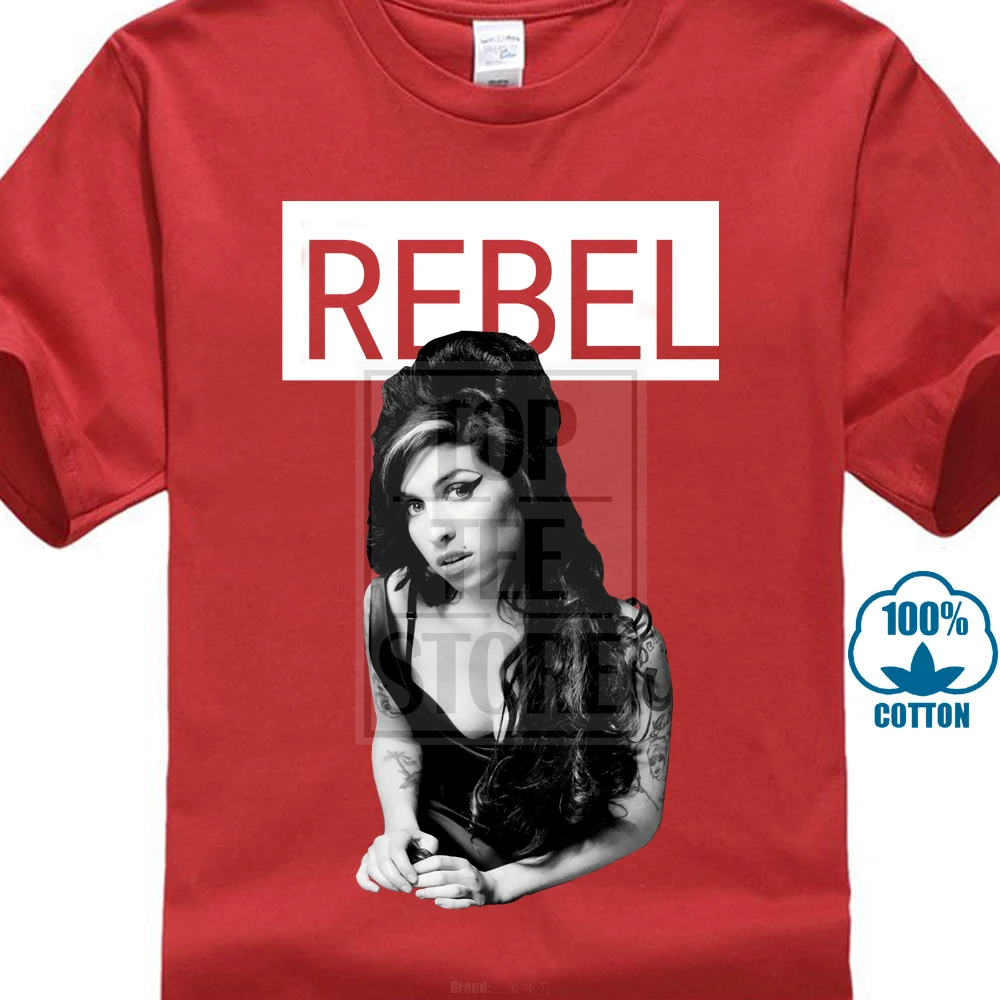 Amy Winehouse Rebel черная футболка новая официальная Merch 018873 - Цвет: Красный