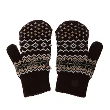Зимние теплые вязаные перчатки рождественские жаккардовые варежки женские перчатки со снежинками