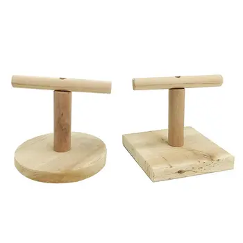 

Bird Tabletop Wooden Parrot Perch Stand Training Exercise Feet Claw Grinding Bite Chew Toys