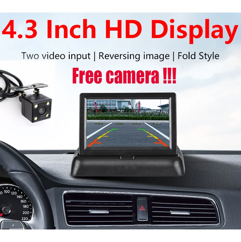 

Parking Car Mirror HD 4.3 inch TFT LCD Color Display Foldable Car Monitor for Rear view Camera Night Vision Reversing