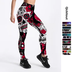 12% elastano moda dos desenhos animados sorvete deus cavalo crânio digital impresso legging mulheres estrela calças estiramento