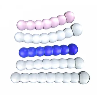 Pyrex Glass 8 Anal Beads Butt Plug Big Ball Large Crystal Dildo Penis Artificial Dick Gay Masturbate Adult Sex Toy For Women men 2